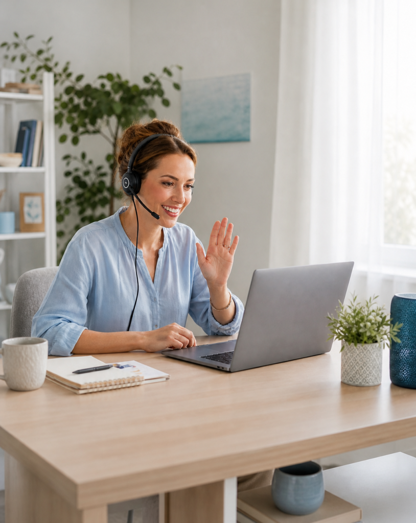 lessonchime relaxed online teacher home office portrait copy